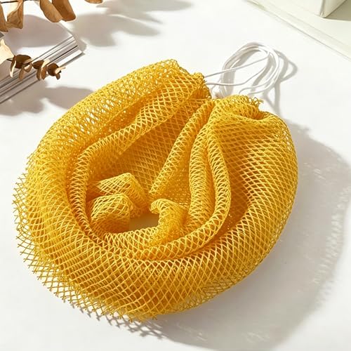 Exfoliating Bath Towel Set for Women Strong Cleaning Back Scrubber - color: Orange