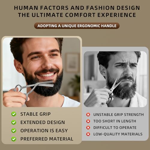Beard Scissors with comb small mustache trimming eyebrow grooming kit
