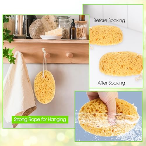 2Pcs Bath Sponge, 6.1 Inch Soft Exfoliating Body Scrubber Shower Sponges, Large Foam Loofah Face Puff for Women, Men, Teenager Body Cleansing Supplies - style: Style 1