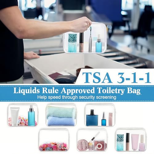100 Pcs Clear Makeup Bags Bulk Graduation/Dad Gifts Bag Tsa Approved Toiletry Bag for Travel Transparent Cosmetic Bag Waterproof Travel Small Pouches with Zipper for Men and Women (White) - color: White