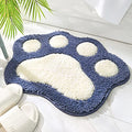 Molesun Paw Shaped Bath Mat, Cute Bathroom Rug Non-Slip, Soft Microfiber Water Absorbent Thick Shower Rug, Machine Washable Bath Rug for Bathroom Bedroom, Blue, 17x23 - color: Blue
