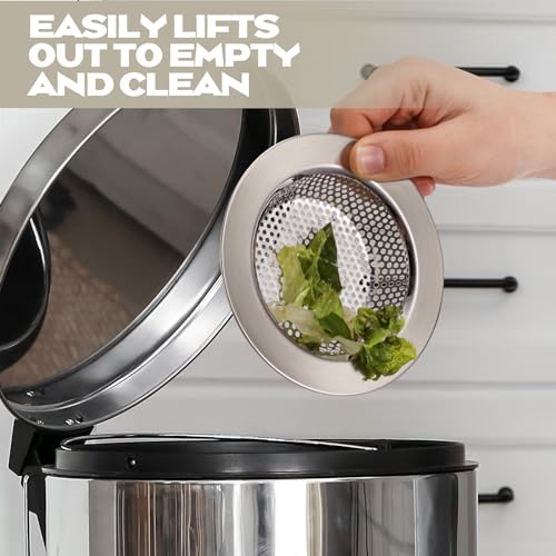 Retisee 2 Pcs Sink Strainer Stainless Steel Kitchen Sink Drain Strainer Basket Cover Mesh Hair Food Catcher, Large Wide Rim of 4.4 Diameter(Brushed Silver) - color: Brushed Silver