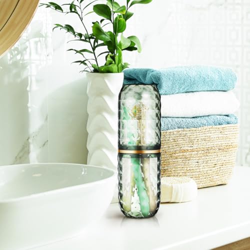 Didiseaon 2PCS Travel Toothbrush Case Portable Toothbrush Holder Cup Storage Container for Home Bathroom Trip School (2)