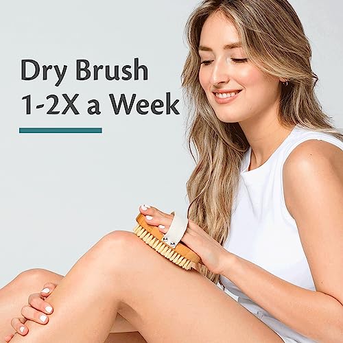 Firm Dry Brush & Shower Brush for Body - Handheld Back Scrubber Body Brush Exfoliator & Dead Skin Remover for Body Firm & Tighten Skin Improve Circulation for Men & Women by M3 - size: Firm Dry Brush