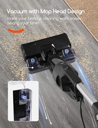 REECOO Stick Vacuum Cleaner with 3 Mop Pads Electirc Mop 600W 18kpa Powerful Suction Corded Upright Vacuum Lightweight Electric mop for Tile Hardwood Floor,Marble Cleaning