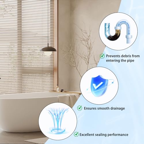 Universal Toe Touch Bathtub Drain Stopper - 3/8'' & 5/16'' Thread Studs with Star-Shaped Lock Washer, Matte Black (1 Pack) - color: Matte Black