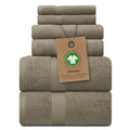 Alusa Home 100% Organic Zero-Twist Cotton Towels - GOTS Certified Luxury Bath Towels - Ultra Soft & Plush 700GSM Long-Staple Cotton - 6 Piece Towel Set (Taupe) - color: Taupe, size: 6pc Towel Set