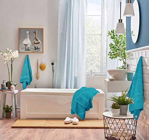 Utopia Towels 8 Piece Luxury Towel Set – Majestic Plush, Super Absorbent & Quicker-to-Dry, Thick 100% Ring Spun Cotton Towels for Bathroom, Spa & Hotel – 2 Bath, 2 Hand, 4 Washcloths,Teal - color: Teal, size: 8 Pieces Towel Set