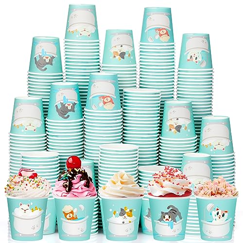 Patelai 500 Pack 3 oz Paper Cups Disposable Bathroom Small Mouthwash Animal Beverage Drinking Cups for Home, Office, Travel, Party(Bathroom Cat) - style: Bathroom Cat