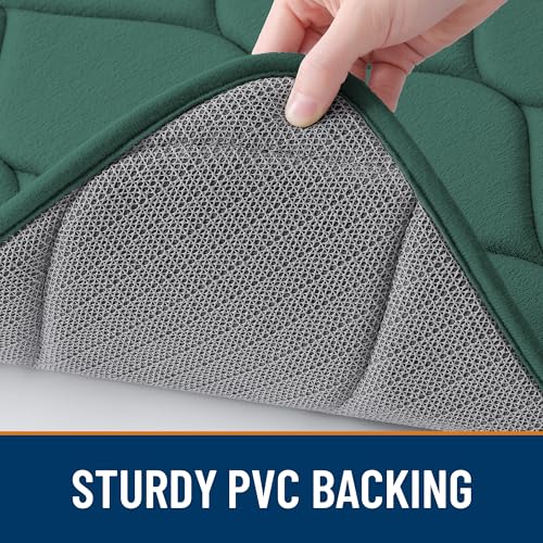 Smiry Memory Foam Bath Mat 47''x24'', Ultra Soft Non-Slip Bathroom Rug, Plush Water Absorbent Quick Dry and Machine Washable Floor Mat for Shower, Tub & Home Decor, Hunter Green - color: Hunter Green, size: 47''x24''