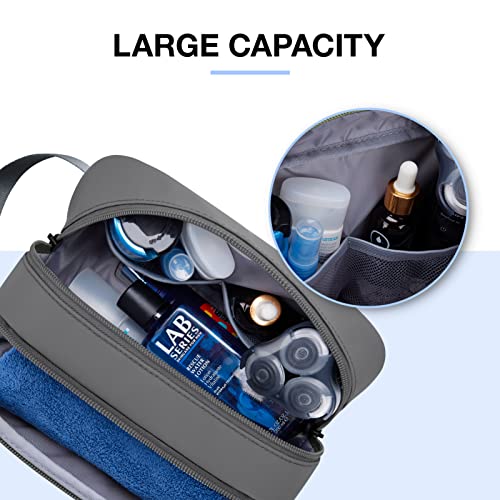 BAGSMART Travel Toiletry Bag for Men, Dopp Kit Water Resistant Shaving Bag for Toiletries Accessories, Grey-Medium - color: Grey, size: Medium