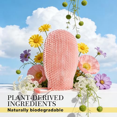 Bath Mitt - Exfoliating Glove, Honeycomb Body Scrubber,Massage Body Scrub Gloves for Home Spa,Mitt Sponges for Cleaning Body,Deep and Gentle,Fast foaming (Pink(Softer,Small Size,) New Version) - style: PINK