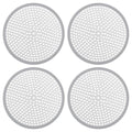 Ohtomber Shower Drain Hair Catcher - 4.72" 4PCS Stainless Steel Shower Stall Sink Drain Cover Strainer,Bathtub Hair Filter Trap Stopper, Bathroom Floor Screen Protector with Silicone Rim
