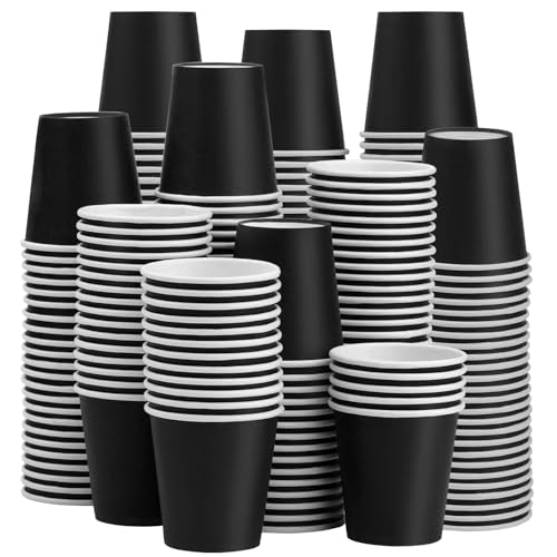 3oz Bathroom Cups, 300 Pack Mouthwash Cups, Black Small Paper Cups | 3 oz Bathroom Cups, Disposable Bathroom Cups, Paper Espresso Cups for Bathroom, Birthday Party, Picnic and BBQ - color: Black, size: 300 Count