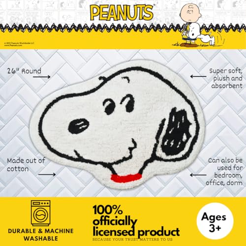 Collectibles Peanuts Snoopy 100% Cotton Non Slip Plush Bathroom Mat Rug (Officially Licensed Product) by Franco - color: Peanuts