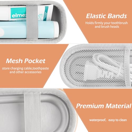 Toothbrush Travel Case for Oral B/Oral-B Pro 1000 1500 5000 7000 & Philips Sonicare 4100 1100 5300 5100 6100/iO Electric Toothbrush, Hard Protective Storage Bag (Gold) - color: Gold