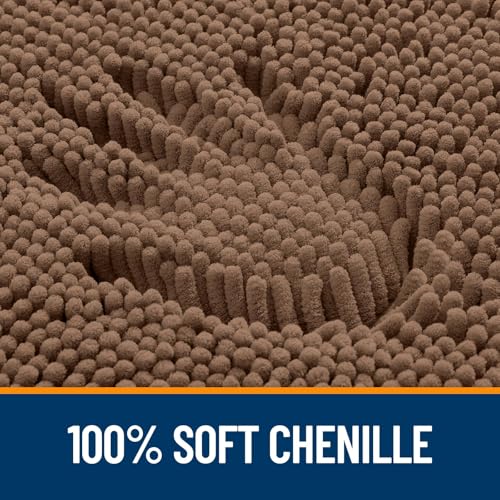 OLANLY Bathroom Rugs Sets 3 Piece, Soft Absorbent Chenille Bath Mats and U-Shaped Contour Toilet Rug, Quick Dry, Home Decor Accessories, Bath Mat Set for Bathroom (30"x20"+24"x16"+24"x20", Mocha) - color: Mocha, size: 30" X 20" + 24" X 16" + U24" X 20"