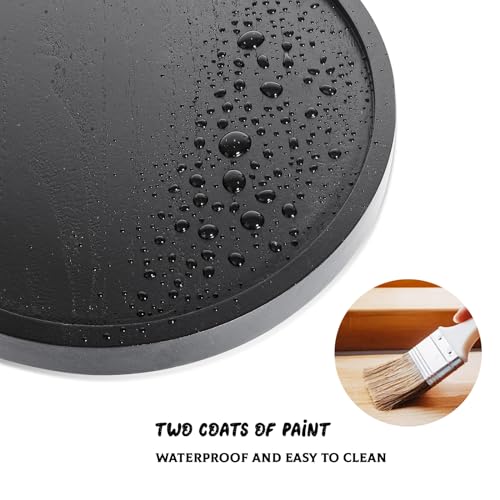 Wood Lazy Susan Organizer Kitchen Turntable for Cabinet Farmhouse Bathroom Decor Round Decorative Tray for Vanity, Counter, Sink, Coffee Table, 10 Inch, Black - color: Black, size: 10“