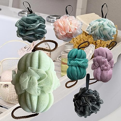 Large 85g Green Bath Loofah Sponge Loofa Luffas Shower Puff Pouf Ball Exfoliating Body Back Scrubber for Men&Women - style: Style 5
