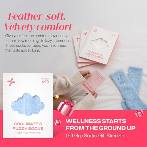 CoolMate Cozy Soft Cloud Socks, Fuzzy Socks for Women - color: B.02 - Mama Flowers Blue