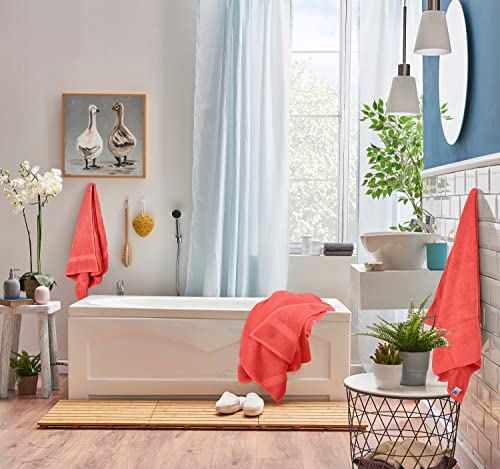 Utopia Towels 8 Piece Luxury Towel Set – Majestic Plush, Super Absorbent & Quicker-to-Dry, Thick 100% Ring Spun Cotton Towels for Bathroom, Spa & Hotel – 2 Bath, 2 Hand, 4 Washcloths, Coral - color: Coral, size: 8 Pieces Towel Set