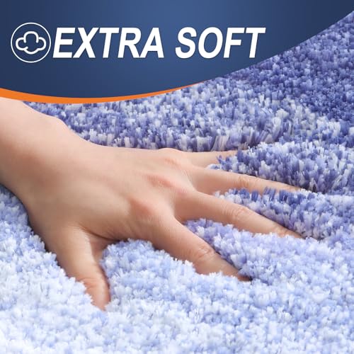 OLANLY Small Bathroom Rugs Mat 24x16, Extra Soft Absorbent Microfiber Bath Rugs, Rubber Backing, Quick Dry, Washable Bath Mats for Bathroom Floor, Tub and Shower, Home Decor Accessories, Blue-Violet - color: Blue-violet, size: 24" X 16"