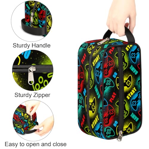 Kids Travel Toiletry Bag - Waterproof Hanging Cosmetic Hygiene Bags for Boys Men - Large Shave Kit for Toiletries Accessories Bathroom Stuff, Game Controller - color: Game Controller