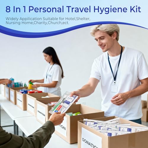 50 Sets Personal Hygiene Kit Bulk,9-in-1 Green Disposable Toothbrushes with Toothpaste Floss Comb Soap Cover and Hotel Vanity Set Basic Travel Toiletry Supplies for Homeless,Travel,Guests - size: 1 Count (Pack of 50)