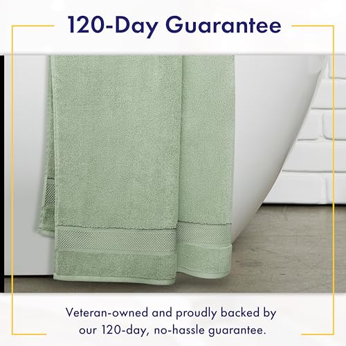 Alusa Home 100% Organic Luxury Bath Sheets - GOTS Certified - Extra Large 35x70 Inches (Pack of 2) Zero-Twist, Long-Staple Cotton Bath Sheet Set (Eucalyptus Green) - color: Eucalyptus, size: 2pc Bath Sheets