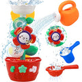 Girl Bath Toys for Kids 1-3 Bathtub Toys for Toddlers Water Tub Toys for Babies 1 2 3 Year Old Girls Boys Gifts with 1 Mini Sprinkler 2 Toys Cups Gifts Ideal with Color Box - style: Flower Bath Toys