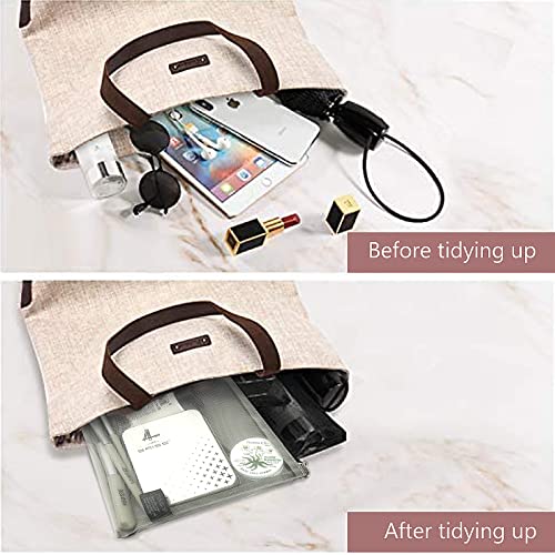 EASYFUN 6 Pieces Mesh Cosmetic Bag With Zipper Portable Travel Organizing Zipper Pouch Toiletries Makeup Pouches For Home Travel Accessories Diaper Bag - color: Grey Black