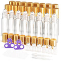 ULG 24-Pack Essential Oil Roller Bottles 10ml, Empty Bottles with Stainless Steel Roller Balls and Waterproof Labels, Clear Roller Balls For Essential Oils - color: Clear, size: 24-Pack