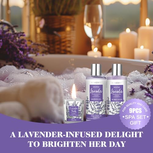 Mother's Day Gift, Spa Gift Basket for Women, 8pcs Lavender Spa Kit Set with Body Wash, Bubble Bath, Scrub, Bath & Beauty Skin Care Gift Sets, Christmas Gifts Set for Women, Her, Mom - size: 8pcs Lavender