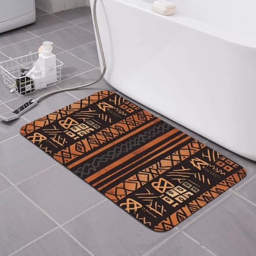 Stone Bath Mats for Bathroom Diatomaceous Earth Bath Mat Super Absorbent Floor Mat African Mud Cloth Tribal Stone Drying Mats Quick Drying Diatomite Shower Mat for Bathtub Pad 19.7x31.5in - color: African Mud Cloth Tribal, size: 1'8" x 2'8" (Rectangular)