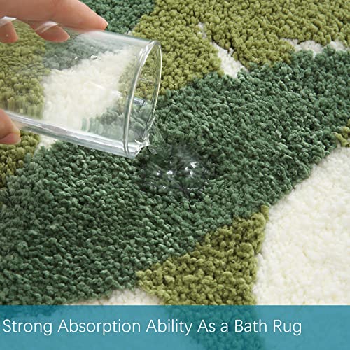 Long Bathroom Runner Rugs- Green Leaves Bathmats Strong Water Aabsorbent Bath Rug with Non Slip Back Large Cute Bathroom Mat for Bathtub Shower Wash Basin 17.5x47 IN/45x120 CM - color: Leaves C, size: 1'6" x 3'11" (Rectangular)