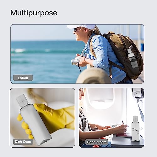 Travel Bottles for Toiletries 3.4 oz - Travel Size Containers for Shampoo Plastic - Small Empty Lotion Squeeze Bottle for Liquid TSA Approved - Leak Proof Mini Conditioner Refillable Clear 100ml - color: Clear-1