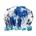 allydrew Reusable Women's Waterproof Shower Caps for Long Hair, Blue Floral - color: Blue Floral