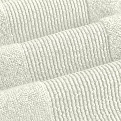 Modern Threads Air Cloud 6-Piece Towel Set - 100% Zero-Twist Cotton, 500 GSM, Quick Dry & Plush, Ivory - color: Ivory, size: 6 Pcs Towel Set