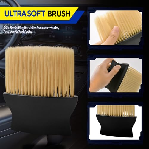 7PCS Car Detailing Brush Kit - Ultra Soft Boars Hair Car Interior Detailing Brushes, Includes 4 Different Brushes, Multi-use for Cleaning Interior or Exterior - size: 7PCS-B