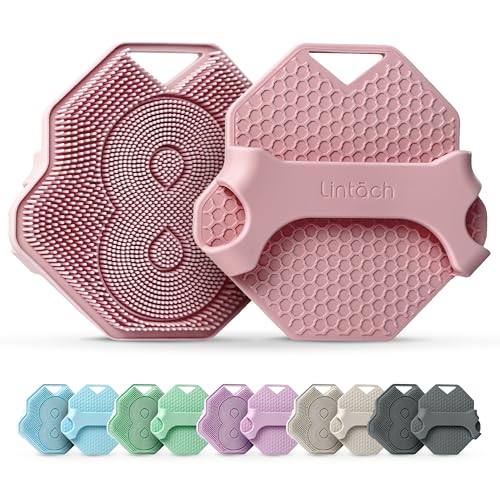 Silicone Shower Scrubber for Body – Exfoliating Loofah Alternative, Zinc & Silver-Infused, Hygienic & Gentle for Sensitive Skin, Durable & Long-Lasting Body Scrubber for Women - Rose Pink - color: Rose Pink
