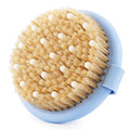 Dry Brushing Body Brush for Massage - Natural Boar Bristle Exfoliating Brush with Massage Nodes for Lymphatic Drainage, Cellulite, Blood Circulation Improving Skin Health for Women Men Elderly(Blue) - size: Round 4.3 in-Blue