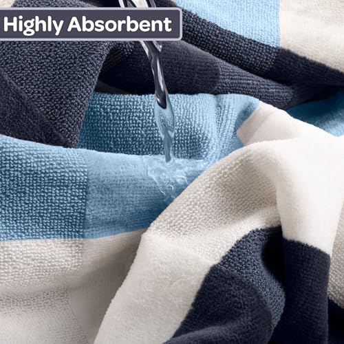 Lavish Home 2-Piece Towel Set - 35x70in Extra Large Bath Towels - 500 GSM 100% Cotton Bathroom Accessories - Absorbent Bath Sheets for Shower, Gym, Spa, and Dorm Room (Navy) - color: Navy Blue