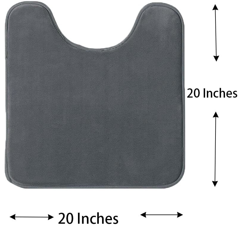Madeals Velvet Toilet Lid Cover and Tank Lid Cover with Memory Foam Toilet Mat 3 Piece Toilet Contour Rug Set Drak Gray - color: Drak Gray