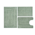 Bathroom Rugs Sets 3 Piece, with 20" x 28" U-Shaped Toilet Rug, Ultra Water Absorbent and Super Soft, Non-Slip, Microfiber Shaggy Plush Bath Mats for Bathroom, Tub, Kitchen (Sage Green) - color: Sage Gree