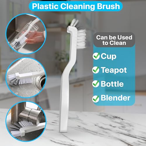 KUTO 12pcs Cleaning Brush Set, Straw Brushes,Hard Bristle Crevice Cleaning for Kitchen, Bathroom, Corner, Window, Faucets, Grout, Cup, Bottle