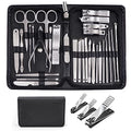 WOAMA Manicure Set 30 In 1 Nail Clipper Set Nail Kit For Women Men Stainless Steel Manicure Kit Professional with Travel Case - color: Silver