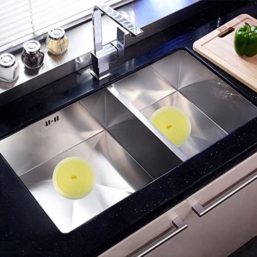 V-TOP Bathtub Drain Plug 2 Pack, 6 inches Large Silicone Tub Stopper Hair Stopper Flat Suction Cover for Kitchen Bathroom and Laundry (Yellow Transparent) - color: 6" Yellow Transparent