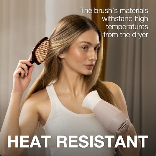 Janeke Superbrush Detangling Brush for Soft Smoothing Hair Brushing with Anti-Static Bristles - Vented Wet Hair Brush for Blow Drying Use - Perfect for Curly, Thick, Wavy, Fine Hair Types (Caramel) - color: Caramel Superbrush