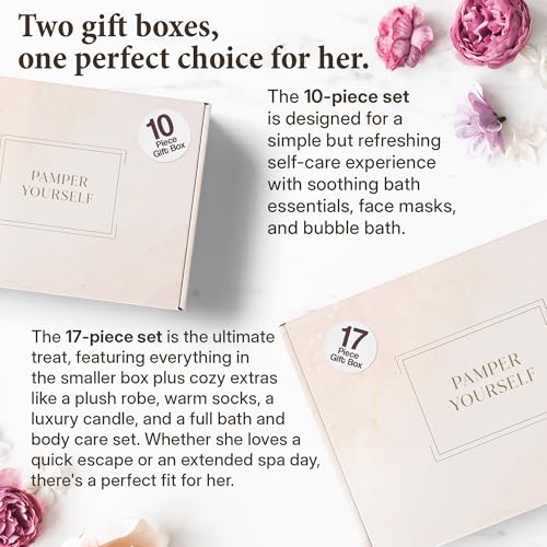 10-Piece Spa Gift Box for Women | Self-Care Set with Eye Mask, Loofa, Bath Bombs, Face Masks, Bubble Bath, Lotion, Body Wash & Bath Salts | Perfect Gift for Mom, Grandma, Wife, or Loved Ones - style: 10 Pieces