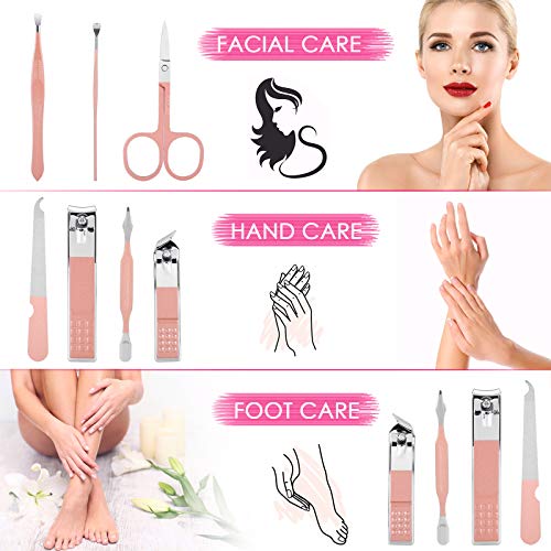 Manicure Set Women Nail Clippers Set Nail kit Manicure Pedicure Kits Professional Grooming Kit Nail Care Gift for Women Nail Sets Ultra Sharp Suitable for Home Travel Foot Hand Care Tools (Pack of 2) - size: 8 Piece Set (Pack of 2)